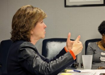 ADMH Commissioner Kimberly Boswell discusses the state's mental health initiatives at its February board meeting.