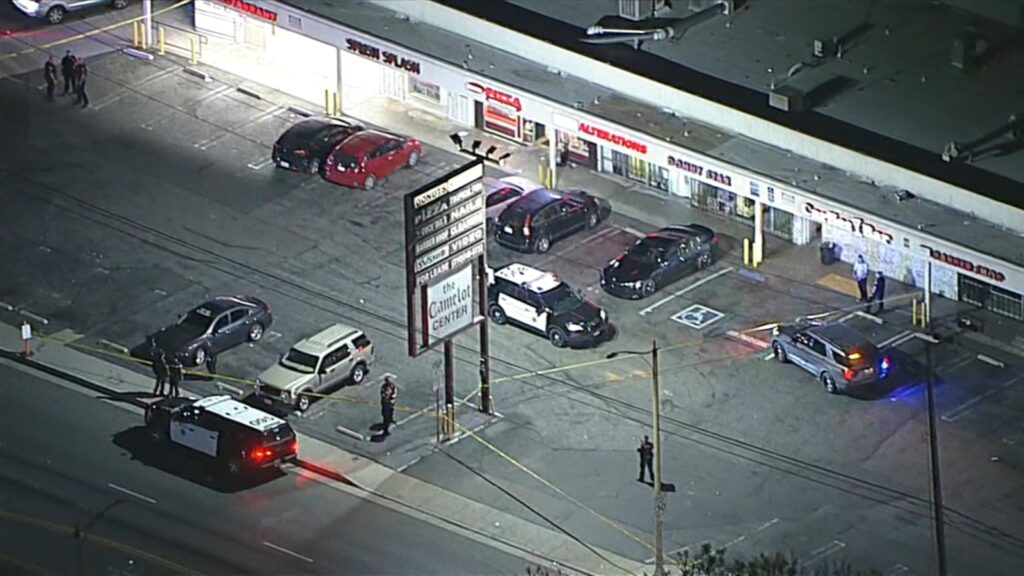 Long Beach police investigating after gunfire strikes three people at strip mall