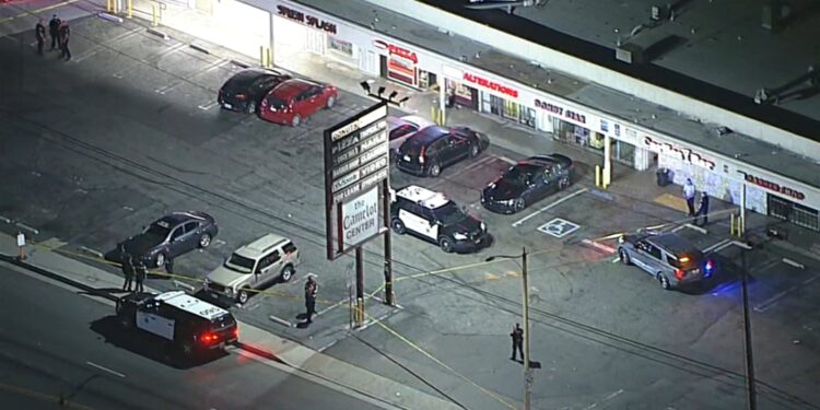 Long Beach police investigating after gunfire strikes three people at strip mall